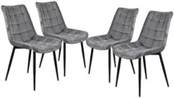 Payeel Upholstered Velvet Dining Chairs Set Of 4 Modern Tufted Dining Side Chairs W/Metal Legs Modern Cushion Seats And Back For Living Kitchen, Vanity, And Waiting Room(Black) -Songmics Furniture Shop 418Ty0OBQOL. AC