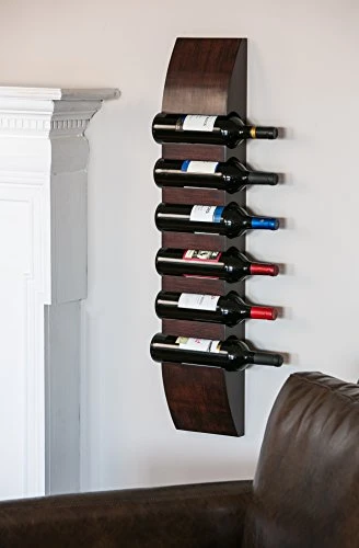 Cape Craftsmen Wooden Wine Bottle Holder Rack Easy To Install Wall Mounted Design, Golds 6 Bottles, 3 Feet. 3 Cape Craftsmen Wooden Wine Bottle Holder Rack Easy To Install Wall Mounted Design, Golds 6 Bottles, 3 Feet. - Image 3