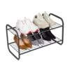 MAX Houser 2-Tier Metal Shoe Rack, Free Standing Shoe Storage Organizer, Wire Grid Shoe Tower For Closet Bedroom, Entryway, Gunmetal