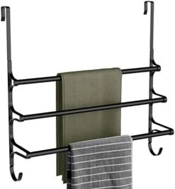 CANYAVE Over The Door Towel Rack, Triple Towel Storage Holder With Hooks, 19.68 Inches Towel Bar Hanger Towel Racks For Bathroom (Silver) -Songmics Furniture Shop 418XW UyTuL. AC 1