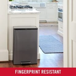 Rubbermaid Stainless Steel Metal Step-On Trash Can For Home And Kitchen, Charcoal, 12 Gallon, 2112520 -Songmics Furniture Shop 418Yt4o4HeL