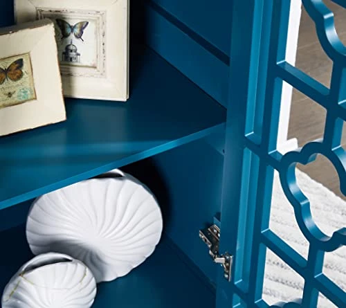Landpink Modern Accent Buffet Sideboard Cabinet – 35" Wood Storage Cabinet Console Table With Doors And Adjustable Shelf For Hallway, Entryway Or Living Room, Dining Room | Teal Blue 35in 3 Landpink Modern Accent Buffet Sideboard Cabinet – 35" Wood Storage Cabinet Console Table With Doors And Adjustable Shelf For Hallway, Entryway Or Living Room, Dining Room | Teal Blue 35in - Image 3