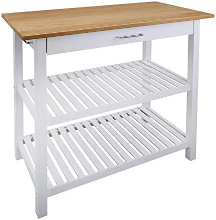 Casual Home Solid Hardwood Top, Natural/White, 40" W (373-91) Kitchen Island, Natural&White 11 Casual Home Solid Hardwood Top, Natural/White, 40" W (373-91) Kitchen Island, Natural&White - Image 11