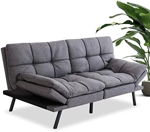 MUUEGM Futon Sofa Bed,Memory Foam Modern Convertible Couch Bed,Folding Futon Sleeper Couch With Compact Living Space,Apartment,Dorm,Bonus Room,71" D X 33" W X 31.5" H,Black 9 MUUEGM Futon Sofa Bed,Memory Foam Modern Convertible Couch Bed,Folding Futon Sleeper Couch With Compact Living Space,Apartment,Dorm,Bonus Room,71" D X 33" W X 31.5" H,Black - Image 9