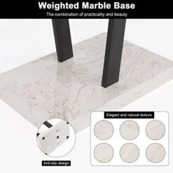 Winmien Freestanding Towel Rack For Bathroom, SUS 304 Stainless Steel Towel Holder With Marble Base For Bathroom Floor, Pool, 2-Tier (Black) -Songmics Furniture Shop 418i8X8isTL