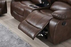 Betsy Furniture 2PC Bonded Leather Recliner Set Living Room Set, Sofa, Loveseat 8018 (Brown, Living Room Set 3+2) -Songmics Furniture Shop 418mKzafEsL