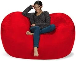 Chill Sack Bean Bag Chair Cover, 7-5-feet, Ultrafur - Charcoal -Songmics Furniture Shop 418yPlbpQVL. AC