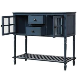 P PURLOVE Console Table Buffet Table Sideboard Cabinet Table Rustic Buffet Cabinet With Two Storage Drawers Two Cabinets And Bottom Shelf For Living Room And Entryway,Antique Navy 14 P PURLOVE Console Table Buffet Table Sideboard Cabinet Table Rustic Buffet Cabinet With Two Storage Drawers Two Cabinets And Bottom Shelf For Living Room And Entryway,Antique Navy -Songmics Furniture Shop 418yW5nizIL