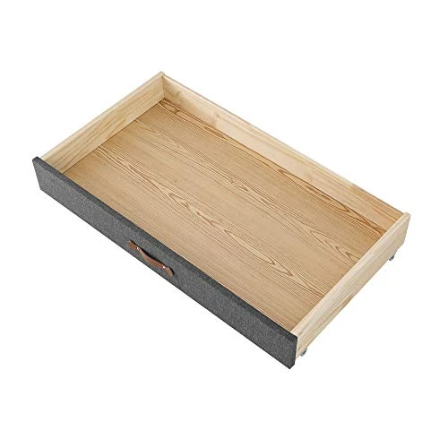 MUSEHOMEINC Upholstered Solid Wood Under Bed Storage Drawer With 4-Wheels For Bedroom/Leather Handle,Wooden Underbed Storage Organizer,Suggested For Twin And Full Size Platform Bed 4 MUSEHOMEINC Upholstered Solid Wood Under Bed Storage Drawer With 4-Wheels For Bedroom/Leather Handle,Wooden Underbed Storage Organizer,Suggested For Twin And Full Size Platform Bed - Image 4