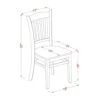 East West Furniture GRC-WHI-W Dining Chairs, Wood Seat, Linen White