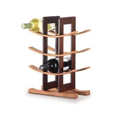 Anchor Home Collection Wine Rack With Espresso Finish, Natural Bamboo