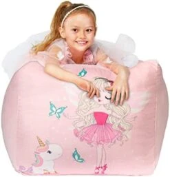 Inner Liner For Stuffed Animal Storage Cover, Bean Bag Replacement Cover For Beanbag Chair Easy Cleaning (No Beans) Large Size/Pink -Songmics Furniture Shop 419Ct58 A6L. AC