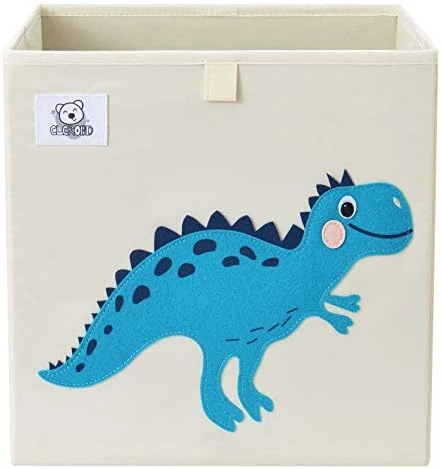 CLCROBD Foldable Animal Cube Storage Bins Fabric Toy Box/Chest/Organizer For Toddler/Kids Nursery, Playroom, 13 Inch (Triceratops) 11 CLCROBD Foldable Animal Cube Storage Bins Fabric Toy Box/Chest/Organizer For Toddler/Kids Nursery, Playroom, 13 Inch (Triceratops) - Image 11