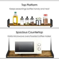 Topeakmart Baker's Rack For Kitchen, 32" Kitchen Racks With Storage Shelves & Metal Basket Hooks, Microwave Stand Cart With Countertop, Industrial Utility Storage Shelf For Dining Room -Songmics Furniture Shop 419Ildts2BS