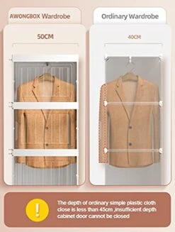 AWONGBOX Portable Wardrobe Closets - 14"x20" Depth (12 Cubes) Cube Storage, Bedroom Armoire, Storage Organizer, Clothes Dresser, Closet Storage Organizer, White -Songmics Furniture Shop 419J2VXFbHL 1