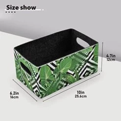 Exotic Jungle Palm Leaves Storage Basket Felt Storage Bin Collapsible Storage Box Shelves Cloth Baskets Organizer For Kids Bedroom Magazine -Songmics Furniture Shop 419Jk9o4SPL