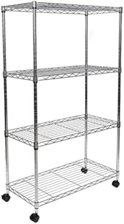 Seville Classics 5-Tier Wire Shelving With Wheels, 5-Tier, 30"" W X 14"" D (NEW MODEL), Chrome Plating, Plated Steel -Songmics Furniture Shop 419MWripSQL. AC