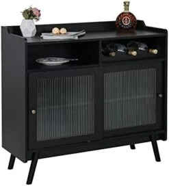 YUSING Buffet Cabinet With Storage, Sideboard Cabinet With Moru Tempered Glass Door, Coffee Bar Cabinet, Coffee Station, Accent Cabinet With Wine Rack For For Kitchen, Living Room, Entryway -Songmics Furniture Shop 419NTgEKreL. AC