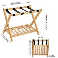 Folding Luggage Rack For Guest Room Pack Of 2 Foldable Luggage Racks For Suitcase Stand With Nylon Straps,Luggage Stand Double Tiers Bamboo Luggage Holder With Shelf For Bedroom,Hotel,No Assembly Required 13 Folding Luggage Rack For Guest Room Pack Of 2 Foldable Luggage Racks For Suitcase Stand With Nylon Straps,Luggage Stand Double Tiers Bamboo Luggage Holder With Shelf For Bedroom,Hotel,No Assembly Required -Songmics Furniture Shop 419Qp7UC7cL