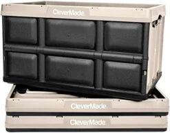 CleverMade 32L Collapsible Storage Bins (3 Pack, Charcoal) NO LID-Stackable Storage Containers For Organizing, Toy Storage, Garage Storage, 20.8"x 14.1"x11.6" Plastic Storage Bins, Each Hold 66lbs -Songmics Furniture Shop 419U7pQrKlL. AC