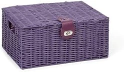 ARPAN Medium Resin Woven Storage Basket Box With Lid & Lock - Black -Songmics Furniture Shop 419VKCQyeeL. AC