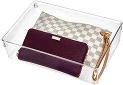 IDesign Linus Plastic Dresser And Vanity Organizer, Storage Bin For Bathroom, Bedroom, Office, Craft Room, Fridge, Freezer, Pantry, 12" X 6" X 3", Clear -Songmics Furniture Shop 419XWXXhoGL. AC