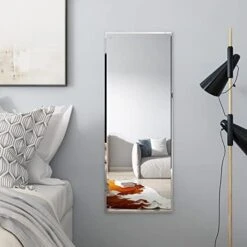 Whitebeach Beveled Frameless Mirror,Simple And Classic Full Length Mirror,Wall Mirror For Cloakroom Bedroom Living Room 47"x 18"Rectangular 7 Whitebeach Beveled Frameless Mirror,Simple And Classic Full Length Mirror,Wall Mirror For Cloakroom Bedroom Living Room 47"x 18"Rectangular -Songmics Furniture Shop 419cn0DQD1L. AC