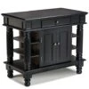 Homestyles Americana Black Kitchen Island With Open Shelving By Home Styles