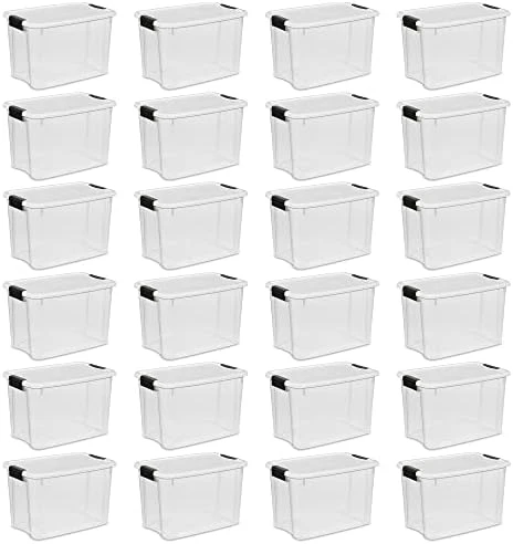 Sterilite 30 Quart Clear Plastic Stackable Storage Container Bin Box Tote With White Latching Lid Organizing Solution For Home & Classroom, 24 Pack 7 Sterilite 30 Quart Clear Plastic Stackable Storage Container Bin Box Tote With White Latching Lid Organizing Solution For Home & Classroom, 24 Pack - Image 7