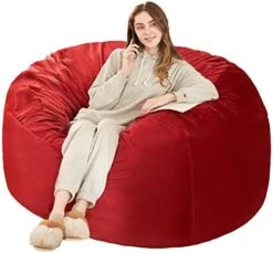 HABUTWAY Bean Bag Chair: Giant 4' Memory Foam Furniture Bean Bag Chairs For Adults With Microfiber Cover - 4Ft, Grey -Songmics Furniture Shop 419pExIPa2L. AC