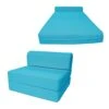 D&D Futon Furniture. Chair Folding Foam Bed, Studio Sofa Guest Folded Foam Mattress (6" X 36" X 70", Turquoise)