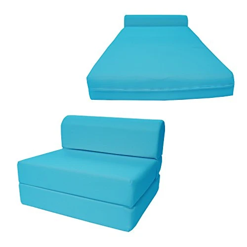 D&D Futon Furniture. Chair Folding Foam Bed, Studio Sofa Guest Folded Foam Mattress (6" X 36" X 70", Turquoise) 1 D&D Futon Furniture. Chair Folding Foam Bed, Studio Sofa Guest Folded Foam Mattress (6" X 36" X 70", Turquoise)