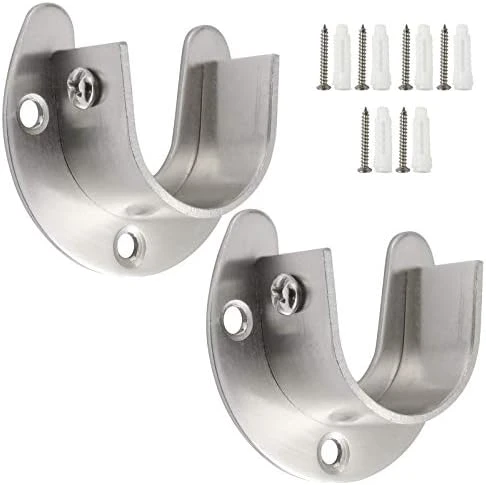 Creatyi Heavy Duty Stainless Steel Closet Rod Brackets Closet Shower Rod Bracket Closet Rod Holders Closet Pole Sockets Closet Rod Supports For 1 1/4 Inch Rod (8 PCS, Silver) 6 Creatyi Heavy Duty Stainless Steel Closet Rod Brackets Closet Shower Rod Bracket Closet Rod Holders Closet Pole Sockets Closet Rod Supports For 1 1/4 Inch Rod (8 PCS, Silver) - Image 6