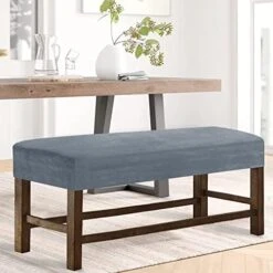 Gydream Velvet Thick Bench Cover,Upholstered Dining Room Bench Cover, Stretch Bench Seat Cover For Piano Bench Long Bench Living Room (peacoke Blue,Large) -Songmics Furniture Shop 419syZahj0L. AC