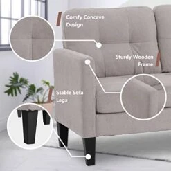 LETATA Convertible Sectional Sofa Couch With Chaise, Gray L Shaped Couch Sofa Set With Reversible Ottoman, Modern Small Sectional Couches For Living Room,Apartment,Small Spaces (Light Grey) -Songmics Furniture Shop 419wyB9uNJL