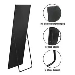 OGCAU Fashion Full Length Mirror, Floor Mirror With Stand, Full Body Mirror, Large Mirror, Mosaic Style Wall-Mounted Mirror For Bedroom, Living Room, Dressing Room - Silver 65" X22" -Songmics Furniture Shop 419xMGyOXKL