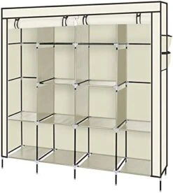 YUFENGZHE Portable Closet, Wardrobe Clothes Organizer With Shelves For Hanging Clothes Heavy Duty(Black) -Songmics Furniture Shop 41A25zHSWgL. AC