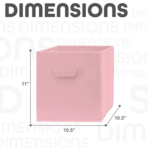 Cube Storage Bins - Fun Colored 11 Inch Storage Cubes (9 Pack) | Fabric Cubby Basket For Home, Kids Room & Nursery | Dual Handles, Foldable | Cube Organizer Storage Bin 4 Cube Storage Bins - Fun Colored 11 Inch Storage Cubes (9 Pack) | Fabric Cubby Basket For Home, Kids Room & Nursery | Dual Handles, Foldable | Cube Organizer Storage Bin - Image 4