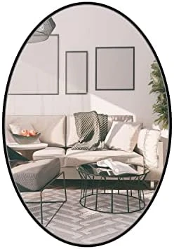 KAASUNES Oval Wall Mirror With Coating Steel Frame 24 X 36 Inch Wall Mounted Bathroom Mirror Rusty-Free For Home Decorative Living Room Washroom Entryway Hanging 6 KAASUNES Oval Wall Mirror With Coating Steel Frame 24 X 36 Inch Wall Mounted Bathroom Mirror Rusty-Free For Home Decorative Living Room Washroom Entryway Hanging - Image 6