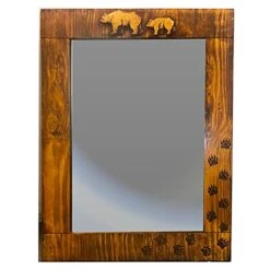Piazza Pisano Rustic Bear Cabin Mirror For Bathrooms, Living Rooms, Cabin Decor, Original Wood Carving -Songmics Furniture Shop 41A7483mFfL