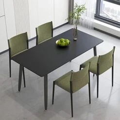 Dining Table 47" Rectangular Black Kitchen Table With Sintered Stone Table Top And Metal Legs Modern Dinner Table For Dining Room 15 Dining Table 47" Rectangular Black Kitchen Table With Sintered Stone Table Top And Metal Legs Modern Dinner Table For Dining Room -Songmics Furniture Shop 41A7ZFrbHKL. AC