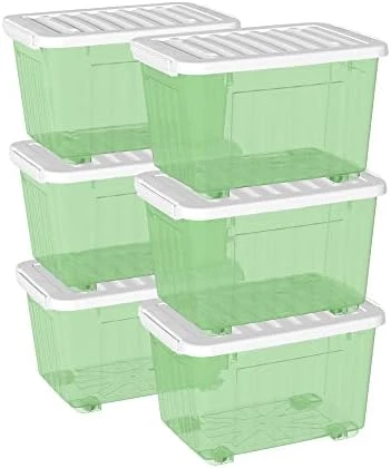 Cetomo 55L*3 Plastic Storage Box,Clear Blue, Tote Box, Organizing Container With Durable Lid And Secure Latching Buckles, Stackable And Nestable, 3Pack, With Buckle 12 Cetomo 55L*3 Plastic Storage Box,Clear Blue, Tote Box, Organizing Container With Durable Lid And Secure Latching Buckles, Stackable And Nestable, 3Pack, With Buckle - Image 12