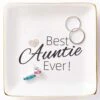 Simple Plus+ Gifts For Auntie From Niece Or Nephew-Ceramic Ring Ornament Plate Decorative Trinket Plate-Best Auntie Ever-for Aunt’s Birthday,Mother’s Day,Thanksgiving (Auntie)