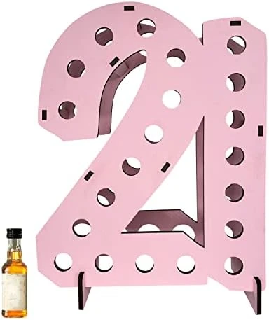 Mini Liquor Bottle Display Shelf For 21st Birthday Decorations For Her Or Him | Available In Three Colors | Made In USA | 21 Black 8 Mini Liquor Bottle Display Shelf For 21st Birthday Decorations For Her Or Him | Available In Three Colors | Made In USA | 21 Black - Image 8