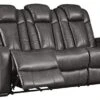 Signature DESIGN BY ASHLEY Turbulance Power Reclining Sofa With USB Charging Port, Dark Gray