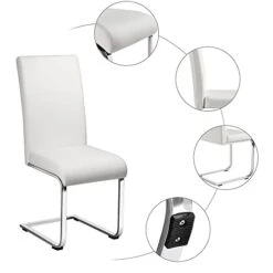 Yaheetech 6PCS Dining Chairs Armless Side Chairs Modern Kitchen Chairs With Faux Leather Seat, Metal Legs And High Back For Dining Room, Kitchen, Living Room, White 14 Yaheetech 6PCS Dining Chairs Armless Side Chairs Modern Kitchen Chairs With Faux Leather Seat, Metal Legs And High Back For Dining Room, Kitchen, Living Room, White -Songmics Furniture Shop 41AR6cv5ZjL