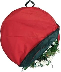 [36 Inch Wreath Storage Container] - For Christmas Wreath Up To 36 Inches In Diameter | Bag Hooks Directly To Your Wire Wreath Frames To Prevent Sagging And Deformed Wreaths | Santa's Bags (36-Inch) -Songmics Furniture Shop 41ATS EVMtL. AC
