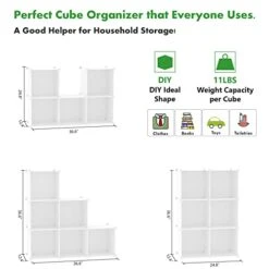 C&AHOME Cube Storage Organizer, 6-Cube Shelves Units, Closet Cabinet, DIY Plastic Modular Book Shelf, Ideal For Bedroom, Living Room, Office, 36.6" L X 12.4" W X 36.6" H Milky UPCS06M 15 C&AHOME Cube Storage Organizer, 6-Cube Shelves Units, Closet Cabinet, DIY Plastic Modular Book Shelf, Ideal For Bedroom, Living Room, Office, 36.6" L X 12.4" W X 36.6" H Milky UPCS06M -Songmics Furniture Shop 41AX6cTI5aL