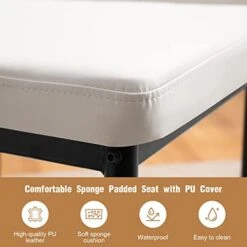 WISOICE Dining Table Set For 4, Round Glass Kitchen Table And Chairs, Modern 5 Piece Dining Room Dinner Table With High Back PU Leather Metal Frames Chairs -Songmics Furniture Shop 41Ab8qM9csL