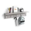 Mobili Fiver, Wall Coat Hanger, Rachele, 31.49 In, Concrete Grey, Laminate-Finished/Aluminium, Made In Italy